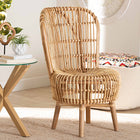 bali & pari Nagoya Modern Bohemian Natural Rattan Tall Lounge Chair