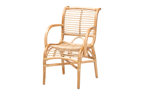 bali & pari Seminyak Modern Bohemian Natural Rattan Lounge Chair