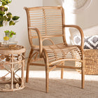 bali & pari Seminyak Modern Bohemian Natural Rattan Lounge Chair