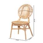 bali & pari Iris Modern Bohemian Natural Brown Rattan Dining Chair