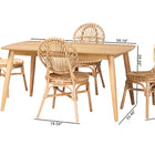 Baxton Studio Iris Modern Bohemian Natural Brown Rattan 5-Piece Dining Set