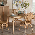 Baxton Studio Iris Modern Bohemian Natural Brown Rattan 5-Piece Dining Set