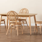 Baxton Studio Iris Modern Bohemian Natural Brown Rattan 5-Piece Dining Set
