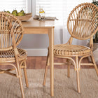 bali & pari Iris Modern Bohemian Natural Brown Rattan Dining Chair