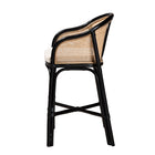 bali & pari Miranda Modern Bohemian Two-Tone Black and Natural Brown Rattan Counter Stool
