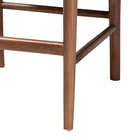 bali & pari Maryland Modern Bohemian Natural Rattan and Acacia Wood Counter Stool