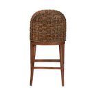 bali & pari Denver Modern Bohemian Walnut Brown Finished Acacia Wood and Seagrass Counter Stool