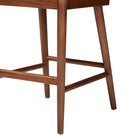 bali & pari Denver Modern Bohemian Walnut Brown Finished Acacia Wood and Seagrass Counter Stool