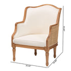 bali & pari Elizette Traditional French Beige Fabric and Honey Oak Finished Wood Accent Chair