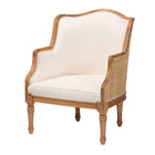 bali & pari Elizette Traditional French Beige Fabric and Honey Oak Finished Wood Accent Chair
