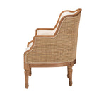 bali & pari Elizette Traditional French Beige Fabric and Honey Oak Finished Wood Accent Chair