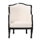 bali & pari Elizette Traditional French Beige Fabric and Black Finished Wood Accent Chair