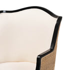 bali & pari Elizette Traditional French Beige Fabric and Black Finished Wood Accent Chair