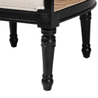 bali & pari Elizette Traditional French Beige Fabric and Black Finished Wood Accent Chair
