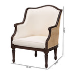 bali & pari Ornella Traditional French Beige Fabric and Dark Brown Finished Wood Accent Chair
