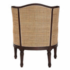 bali & pari Ornella Traditional French Beige Fabric and Dark Brown Finished Wood Accent Chair