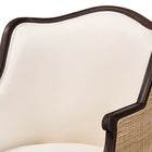 bali & pari Ornella Traditional French Beige Fabric and Dark Brown Finished Wood Accent Chair