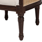 bali & pari Ornella Traditional French Beige Fabric and Dark Brown Finished Wood Accent Chair