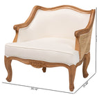 bali & pari Sylvestra Traditional French Beige Fabric and Honey Oak Finished Wood Low Seat Accent Chair