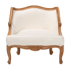 bali & pari Sylvestra Traditional French Beige Fabric and Honey Oak Finished Wood Low Seat Accent Chair