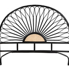 bali & pari Perenna Modern Bohemian Two-Tone Black and Natural Brown Rattan King Size Standalone Headboard