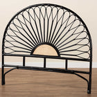 bali & pari Perenna Modern Bohemian Two-Tone Black and Natural Brown Rattan King Size Standalone Headboard