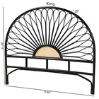bali & pari Perenna Modern Bohemian Two-Tone Black and Natural Brown Rattan King Size Standalone Headboard