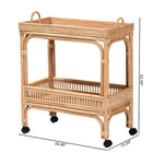 bali & pari Lombok Modern Bohemian Natural Brown Rattan Wine Cart