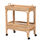 bali & pari Lombok Modern Bohemian Natural Brown Rattan Wine Cart
