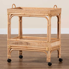 bali & pari Lombok Modern Bohemian Natural Brown Rattan Wine Cart