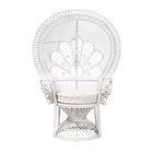 bali & pari Ediva Modern Bohemian White Natural Rattan Peacock Accent Chair