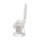 bali & pari Ediva Modern Bohemian White Natural Rattan Peacock Accent Chair