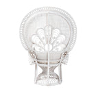 bali & pari Ediva Modern Bohemian White Natural Rattan Peacock Accent Chair