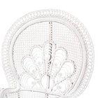 bali & pari Ediva Modern Bohemian White Natural Rattan Peacock Accent Chair