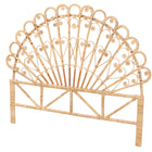 bali & pari Rasima Modern Bohemian Natural Brown Rattan Queen Size Standalone Headboard