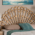 bali & pari Rasima Modern Bohemian Natural Brown Rattan Queen Size Standalone Headboard