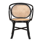 bali & pari Palesa Modern Bohemian Two-Tone Black and  Natural Brown Rattan Dining Chair