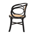 bali & pari Palesa Modern Bohemian Two-Tone Black and  Natural Brown Rattan Dining Chair