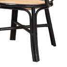 bali & pari Palesa Modern Bohemian Two-Tone Black and  Natural Brown Rattan Dining Chair