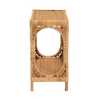 bali & pari Ramona Modern Bohemian Light Honey Rattan Console Table