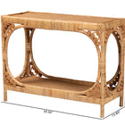 bali & pari Ramona Modern Bohemian Light Honey Rattan Console Table