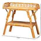 bali & pari Nayana Modern Bohemian Natural Rattan 2-Tier Console Table