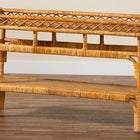 bali & pari Savitri Modern Bohemian Natural Rattan 2-Tier Console Table