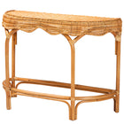 bali & pari Wakana Modern Bohemian Natural Brown Rattan Console Table
