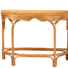 bali & pari Wakana Modern Bohemian Natural Brown Rattan Console Table
