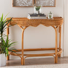 bali & pari Wakana Modern Bohemian Natural Brown Rattan Console Table