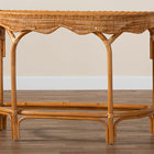 bali & pari Wakana Modern Bohemian Natural Brown Rattan Console Table
