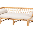 bali & pari Davida Modern Bohemian Natural Brown Rattan Daybed