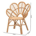 bali & pari Eliava Modern Bohemian Natural Rattan Flower Accent Chair