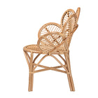 bali & pari Eliava Modern Bohemian Natural Rattan Flower Accent Chair